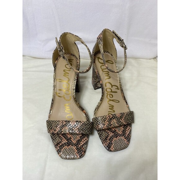 Sam Edelman Daniella Block Heel Sandal in Snakeskin Size 6 Wide - Picture 6 of 8